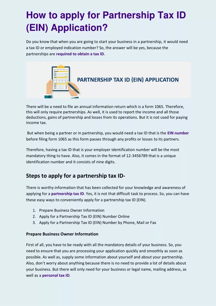 how to apply for partnership