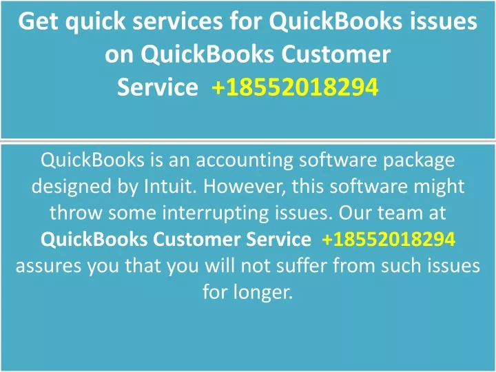 get quick services for quickbooks issues on quickbooks customer service 18552018294