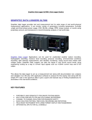 Graphtec Data Logger GL7000