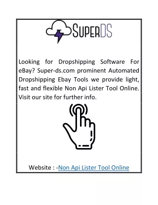 Non Api Lister Tool Online | Super-ds.com