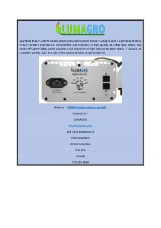 searching to buy 1000w double ended grow light