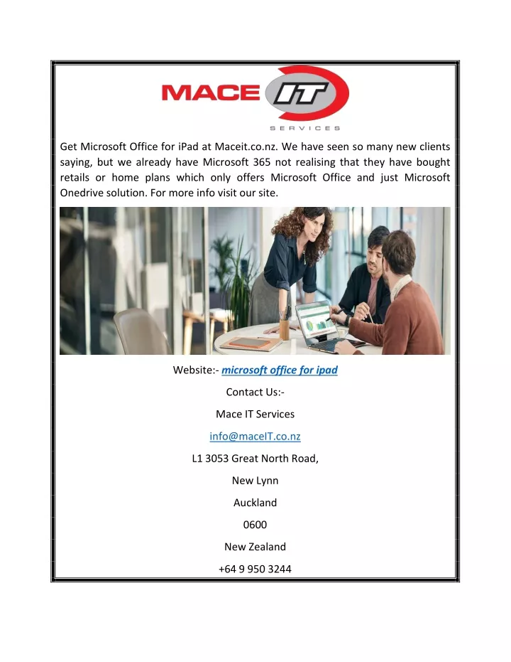 get microsoft office for ipad at maceit