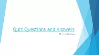 quiz questions and answers