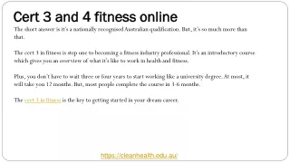 Cert 3 and 4 fitness online