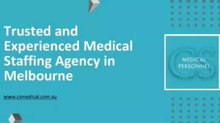 Trusted and Experienced Medical Staffing Agency in Melbourne