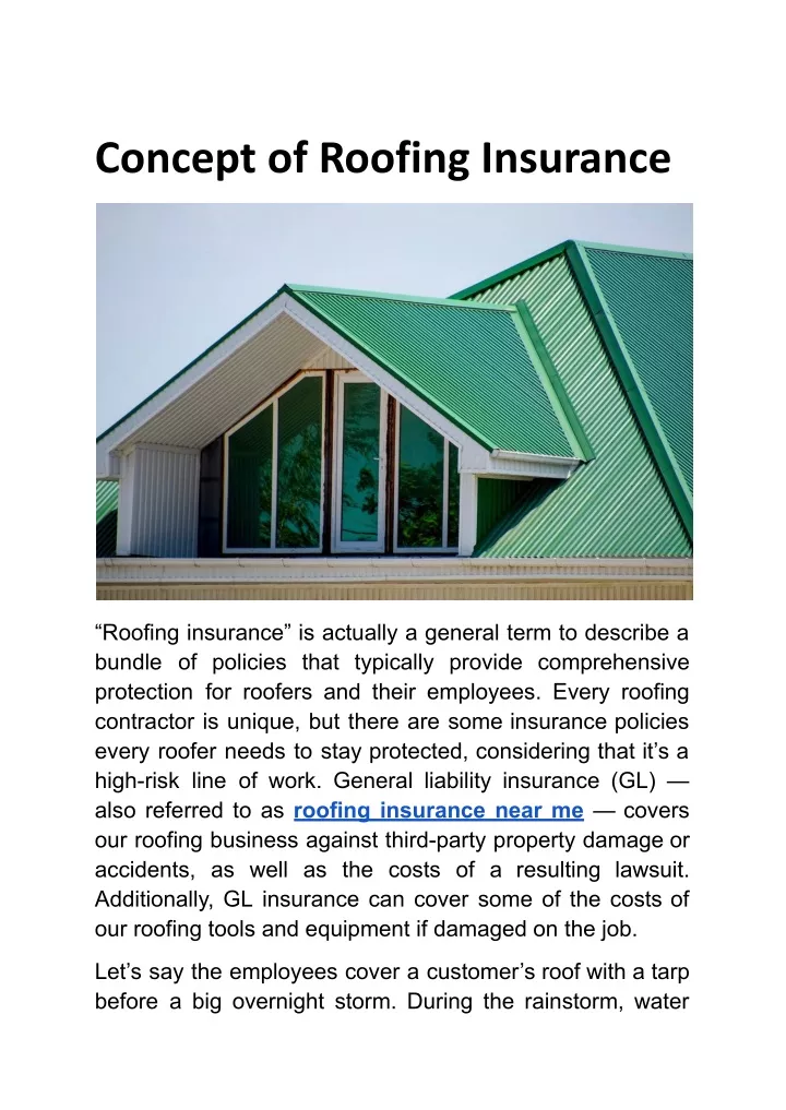 concept of roofing insurance