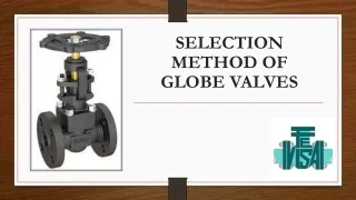 selection method of globe valves