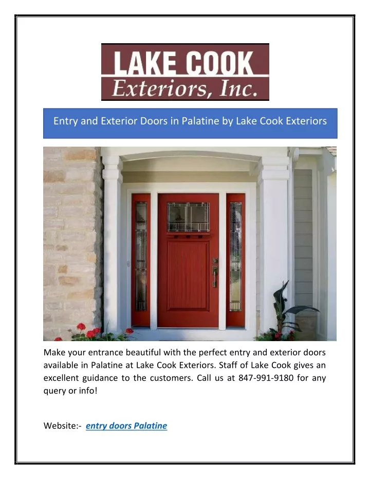 entry and exterior doors in palatine by lake cook