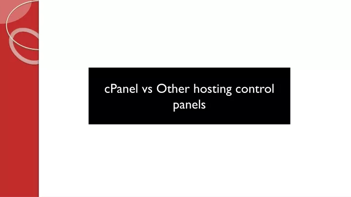 cpanel vs other hosting control panels