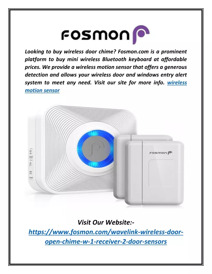 looking to buy wireless door chime fosmon