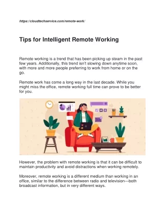 Tips for Intelligent Remote Working