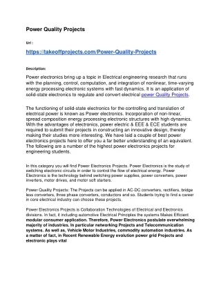 power quality projects