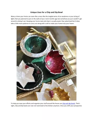 unique uses for a chip and dip bowl