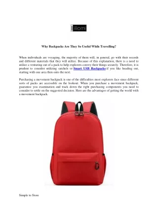 Why Backpacks Are They So Useful While Travelling