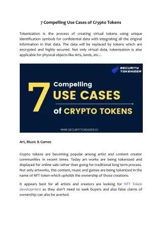 7 compelling use cases of crypto tokens