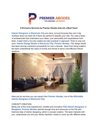 6 exclusive services by premier abodes that