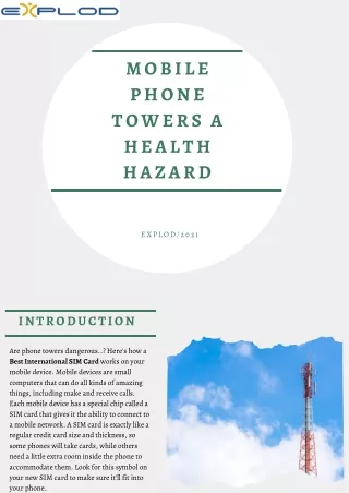 Mobile Phone Towers a Health Hazard