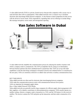 a value added network van is a private hosted