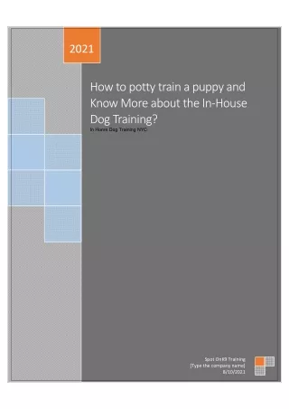Know about the In-House Dog Training