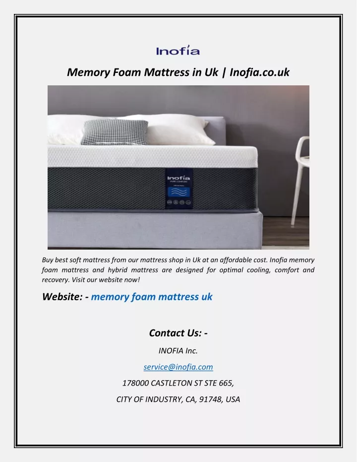 memory foam mattress in uk inofia co uk