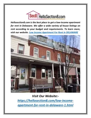 Low Income Apartment For Rent In Delaware | Hellosection8.com