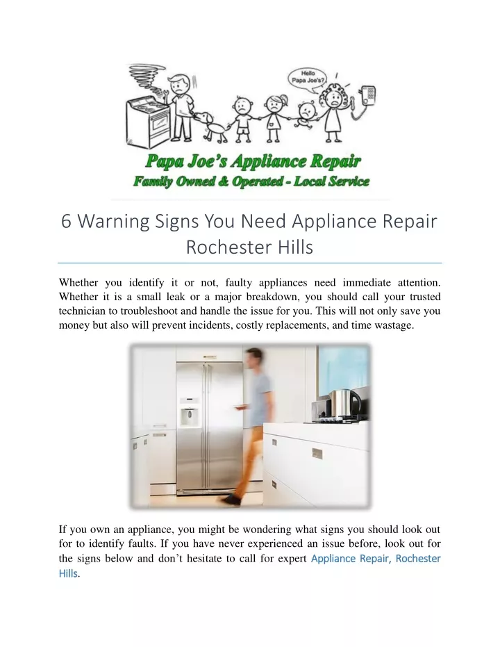 6 warning signs you need appliance repair