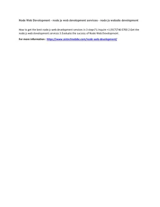 node web development node js web development