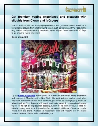 get premium vaping experience and pleasure with