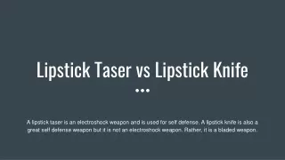 Lipstick Taser vs Lipstick Knife