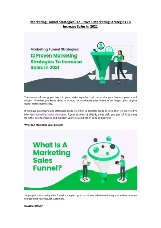 Marketing Funnel Strategies 12 Proven Marketing Strategies To Increase Sales In 2021