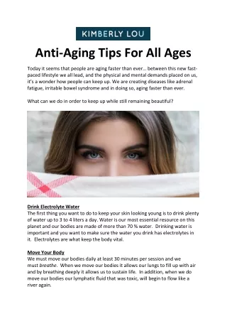 Anti-Aging Tips For All Ages | Dual Diagnosis Treatment Centre