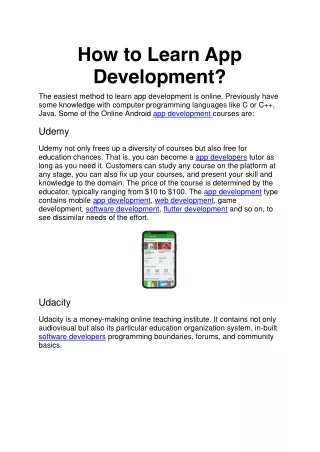 how to learn app development