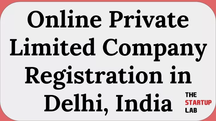online private limited company registration