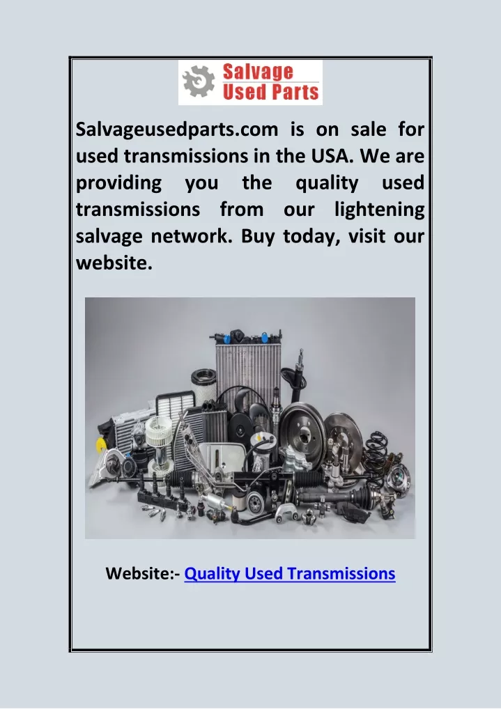 salvageusedparts com is on sale for used