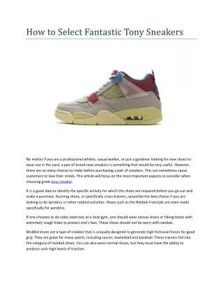 how to select fantastic tony sneakers