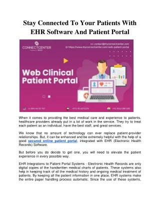 stay connected to your patients with ehr software