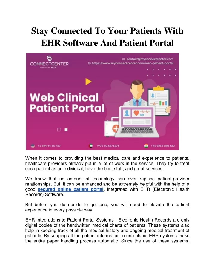 stay connected to your patients with ehr software