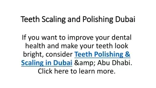 teeth scaling and polishing dubai