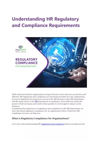 Understanding HR Regulatory and Compliance Requirements
