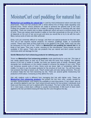 moisturcurl curl pudding for natural hair is used