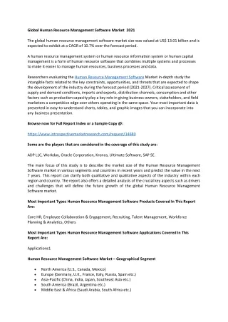global human resource management software market