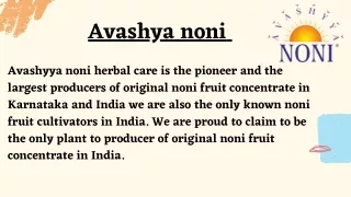 avashya noni