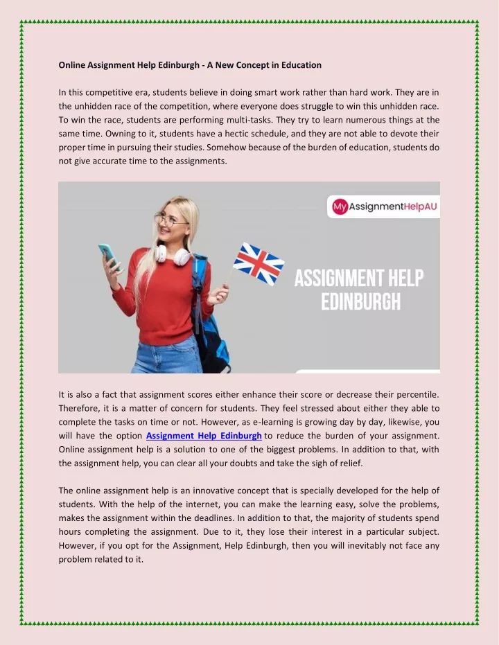 online assignment help edinburgh a new concept