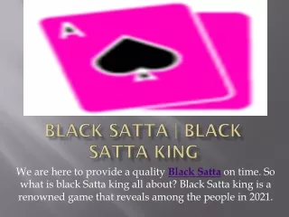 black satta is the choice player game site