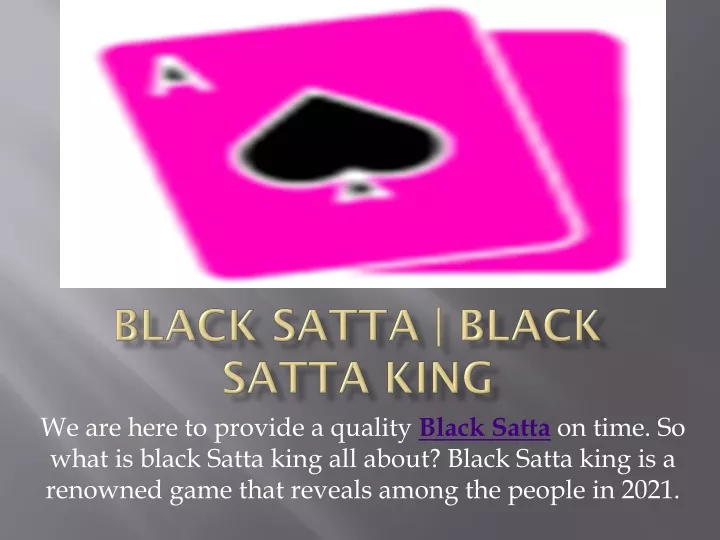black satta black satta king