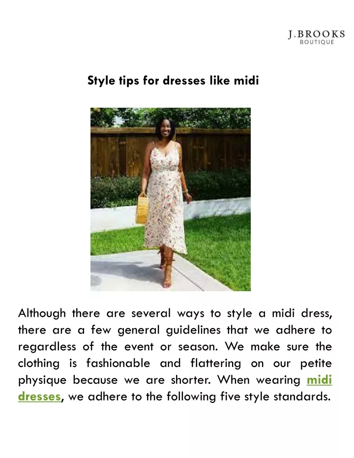 style tips for dresses like midi