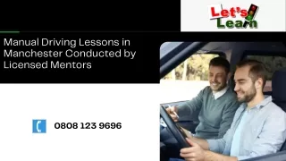 manual driving lessons in manchester conducted