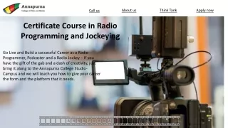 Certificate Course in Radio Jockey - Annapurna College of Film and Media