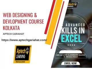 Best Web Designing and Devlopment Institute in Kolkata- Aptech Gariahat