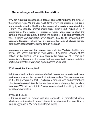 subtitle translation services